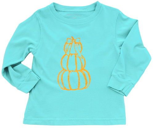 Long-Sleeve Aqua Pumpkins T-Shirt