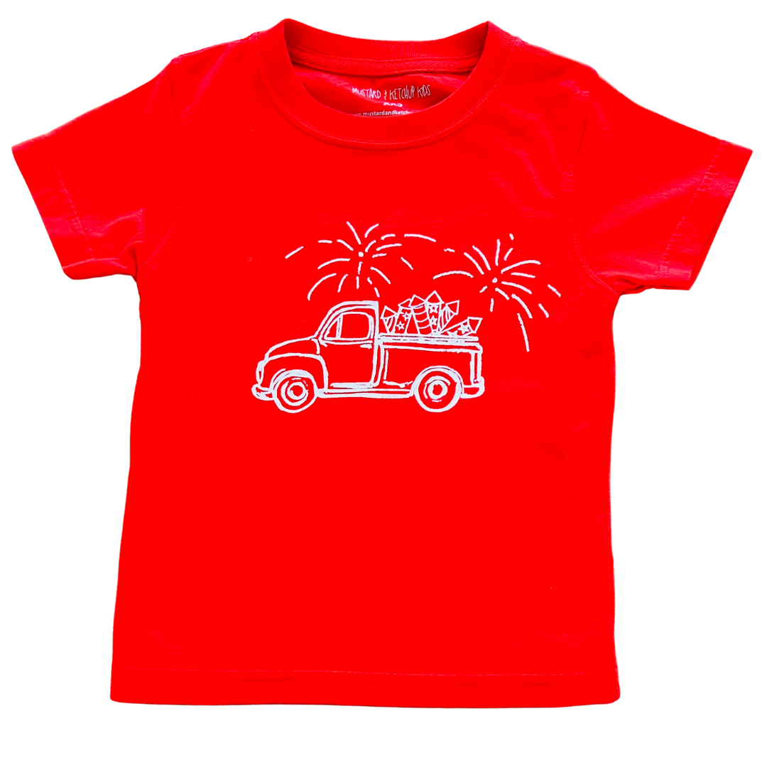 Red Patriotic Truck T-Shirt