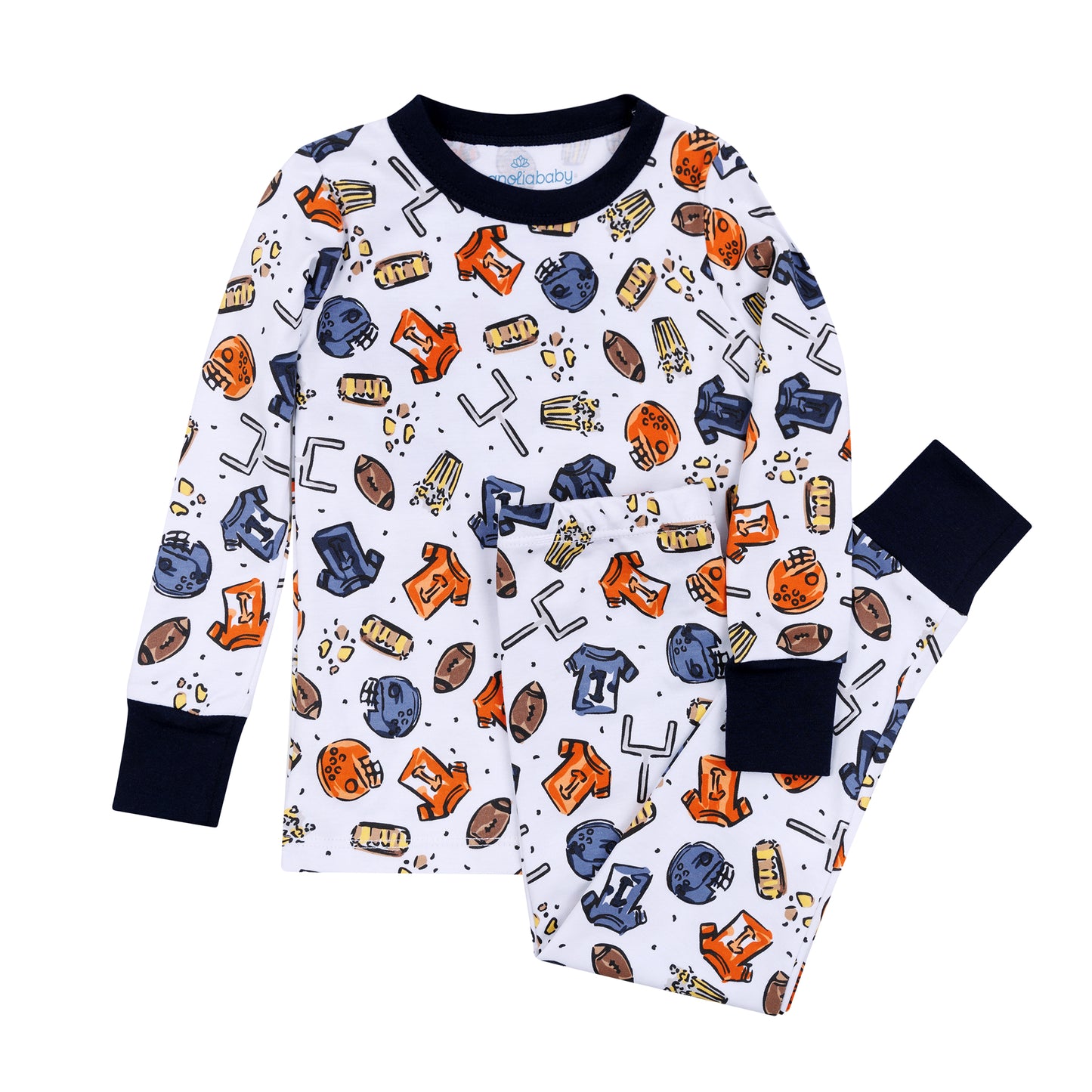 Navy/Orange Future Draft Picks Toddler Long Pajamas