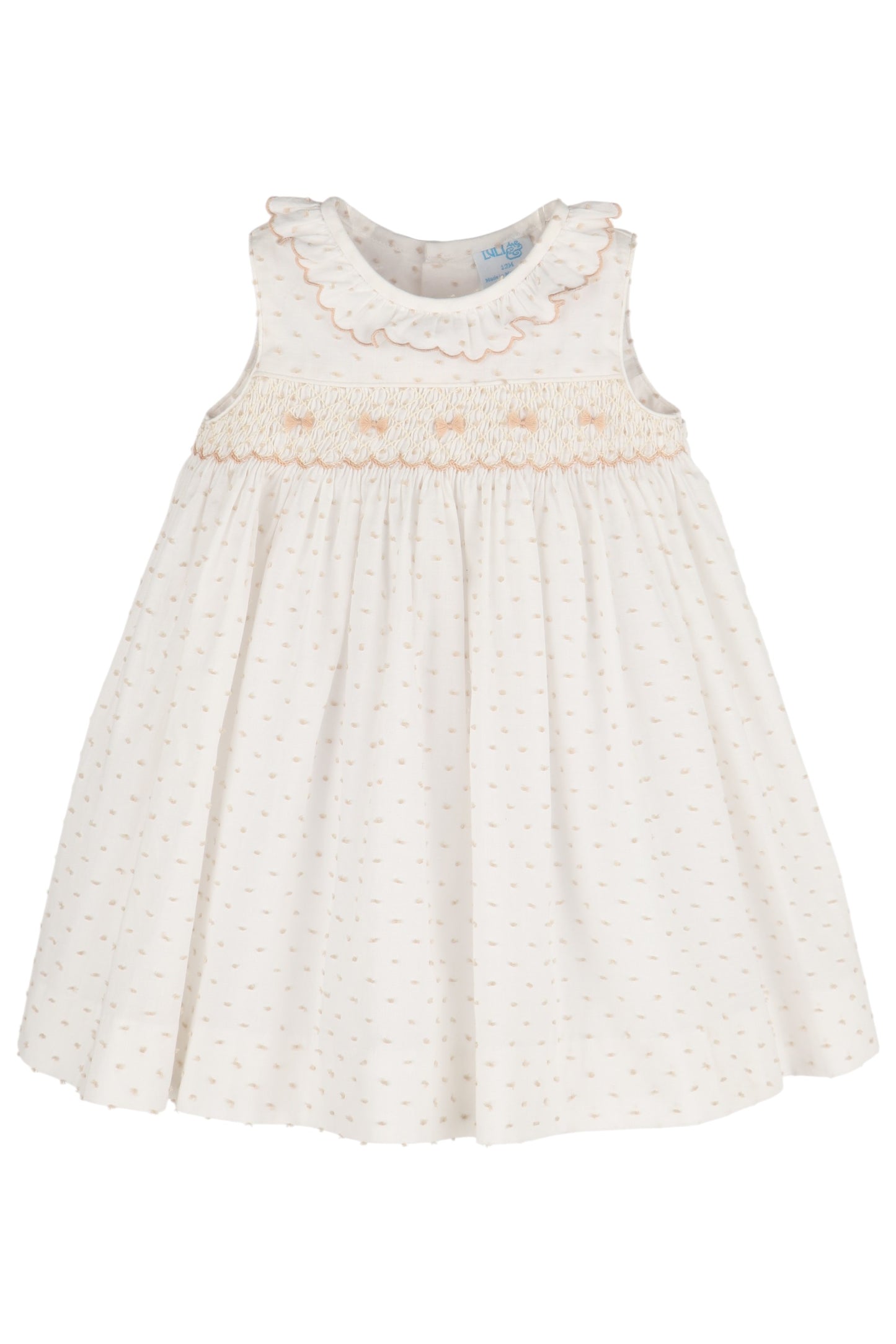 Plumeti Smock Dress, Beige