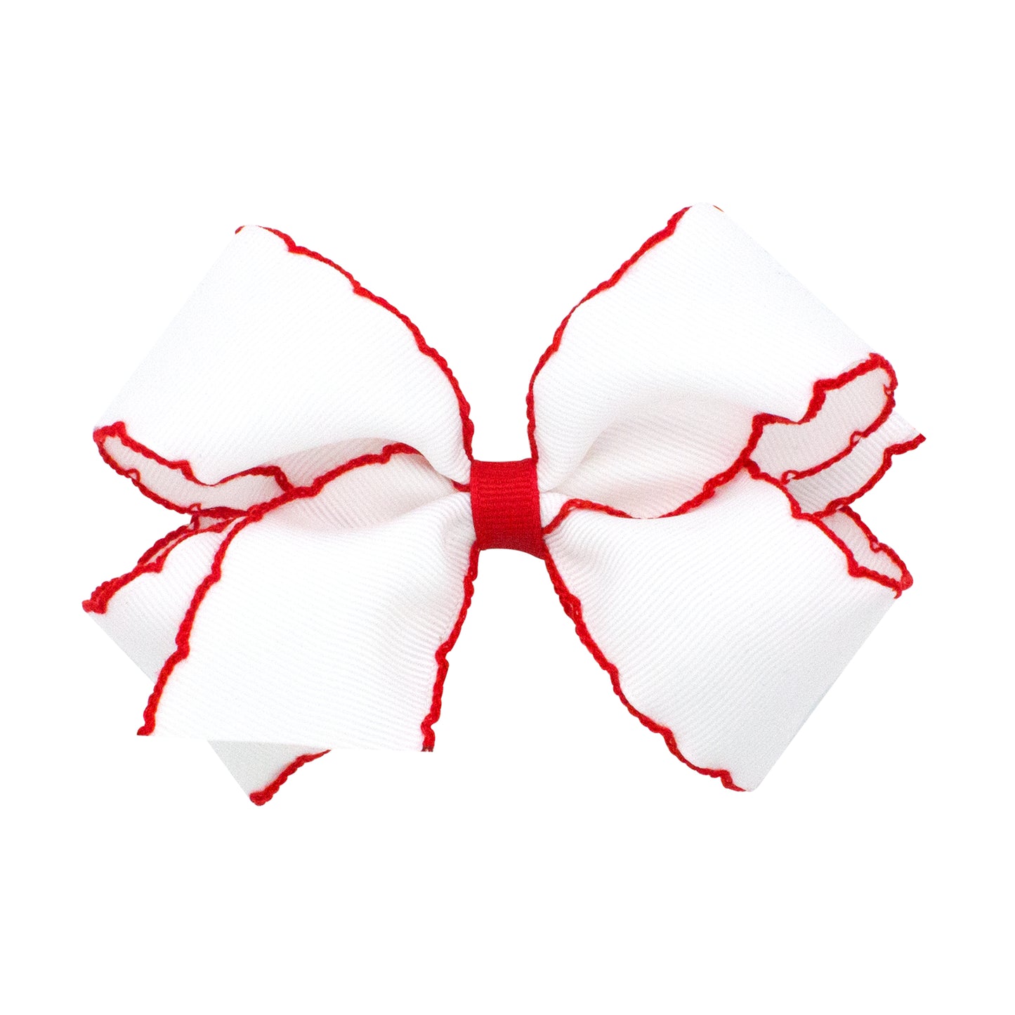 Wee Ones Medium Moonstitch Grosgrain Hair Bow with Contrasting Wrap