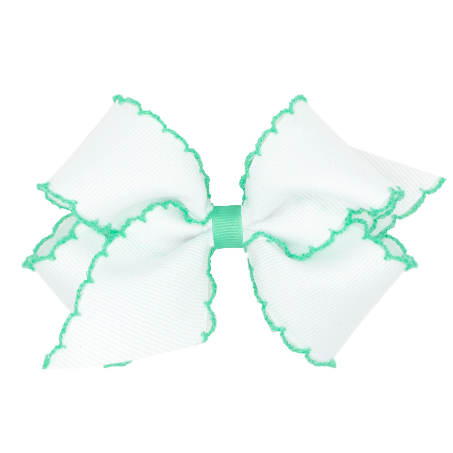 Wee Ones Medium Moonstitch Grosgrain Hair Bow with Contrasting Wrap