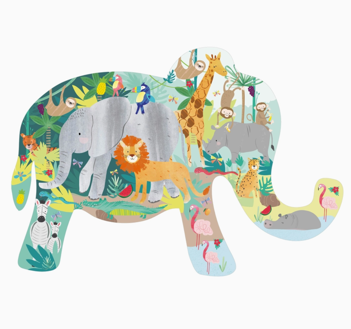 40pc Jigsaw in Shaped Box - Jungle