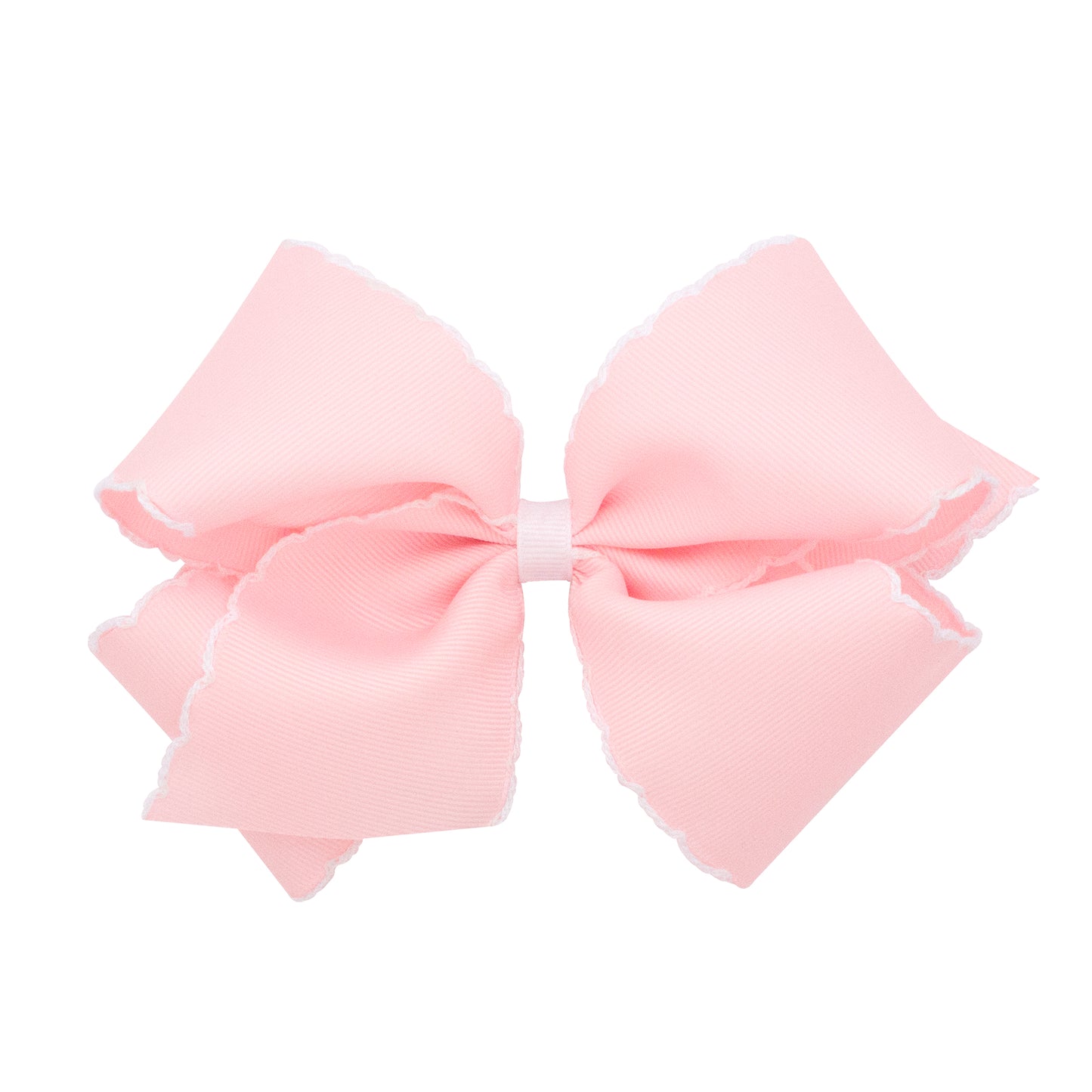 Wee Ones King Moonstitch Grosgrain Hair Bow with Contrasting Wrap