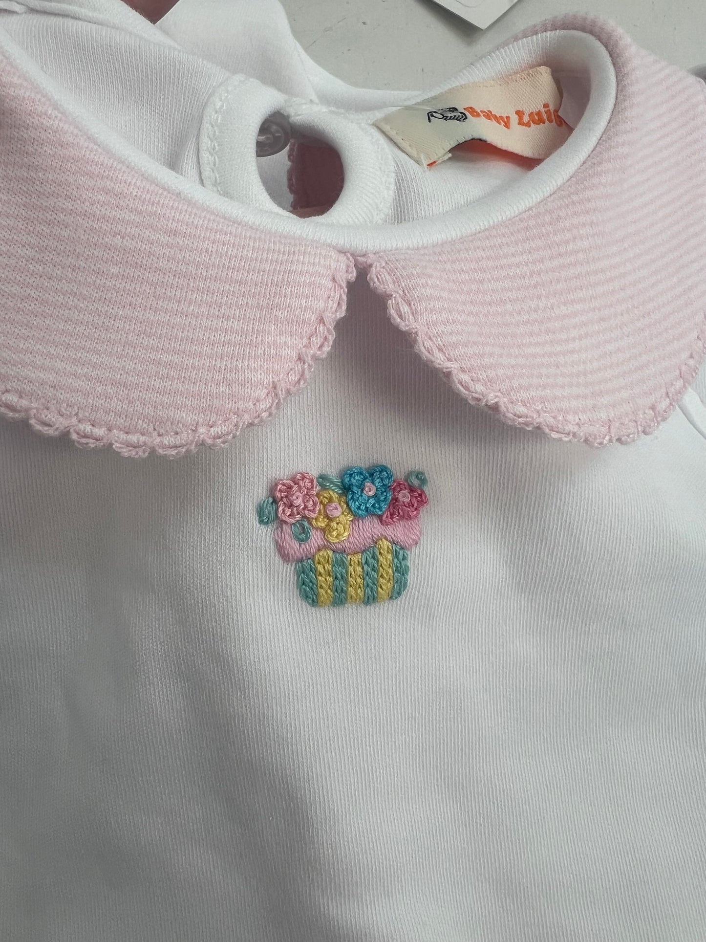 Pink Stripe Bloomer Set with Flower Crochet