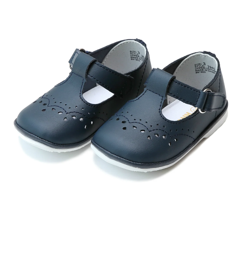 Birdie Leather T-Strap Mary Jane - Navy