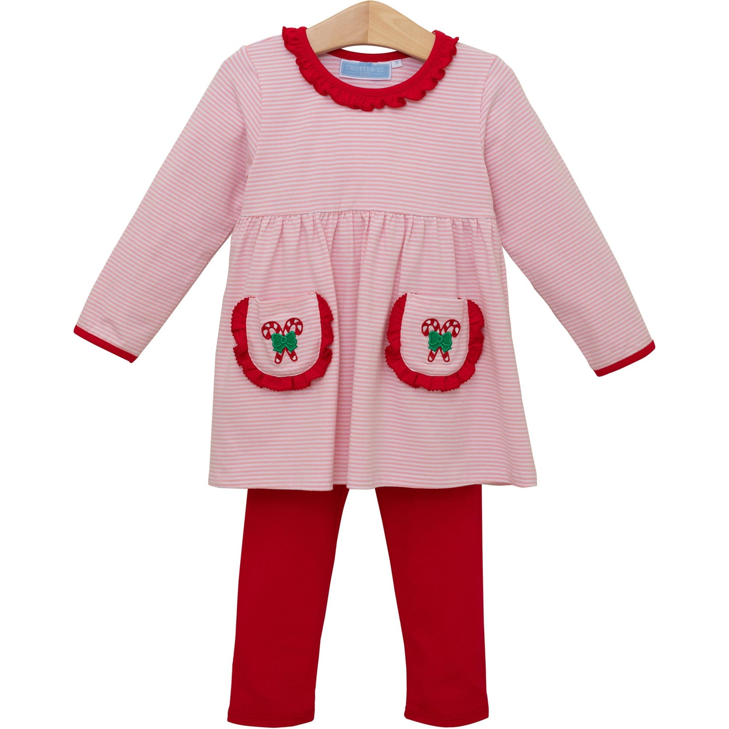 Candy Cane Ruffle Pants Set