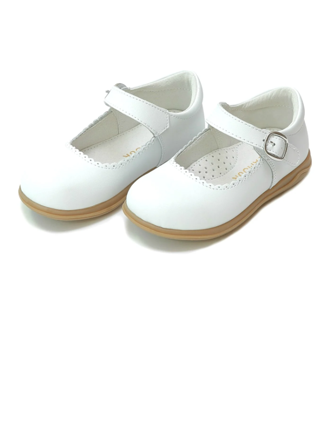 Chloe Classic Scalloped Leather Mary Jane - White