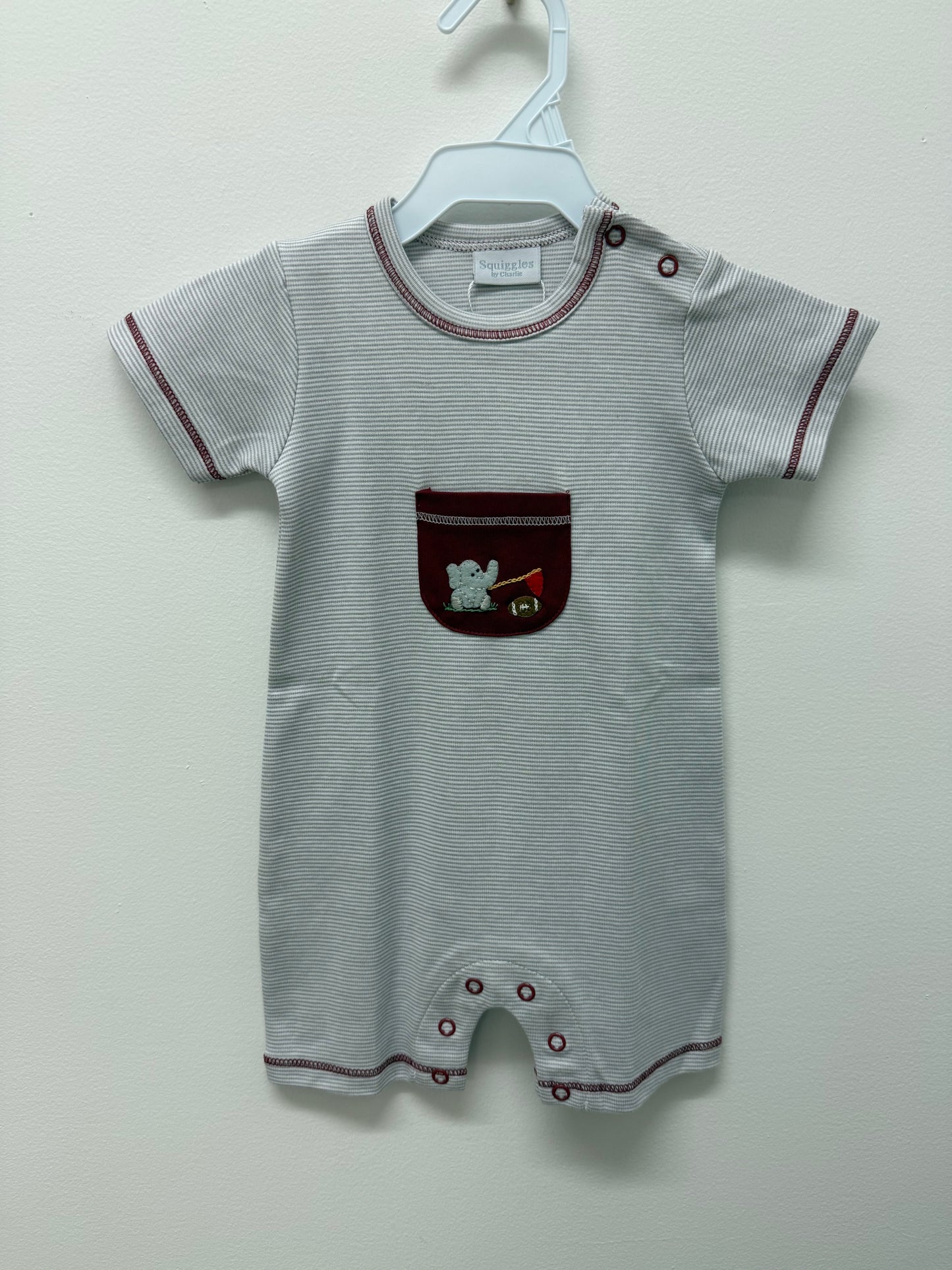 Elephant Football Pocket Romper