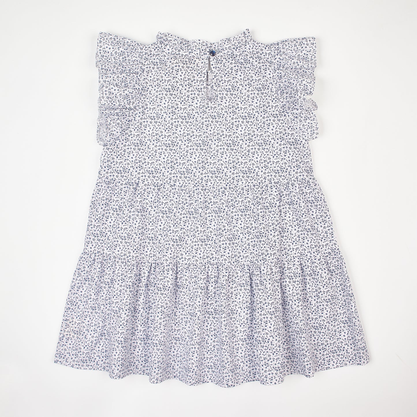 Navy Floral Tiered Dress