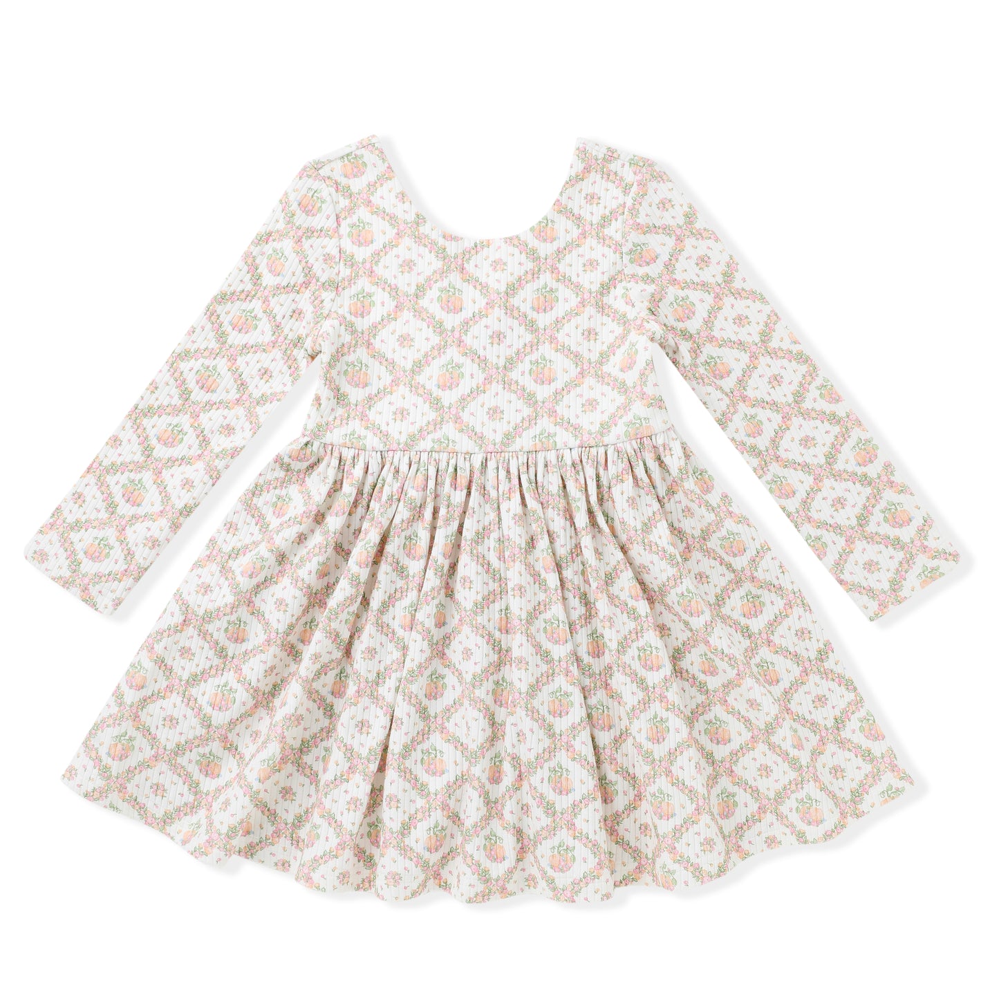 Ribbed Pumpkin Floral Dress