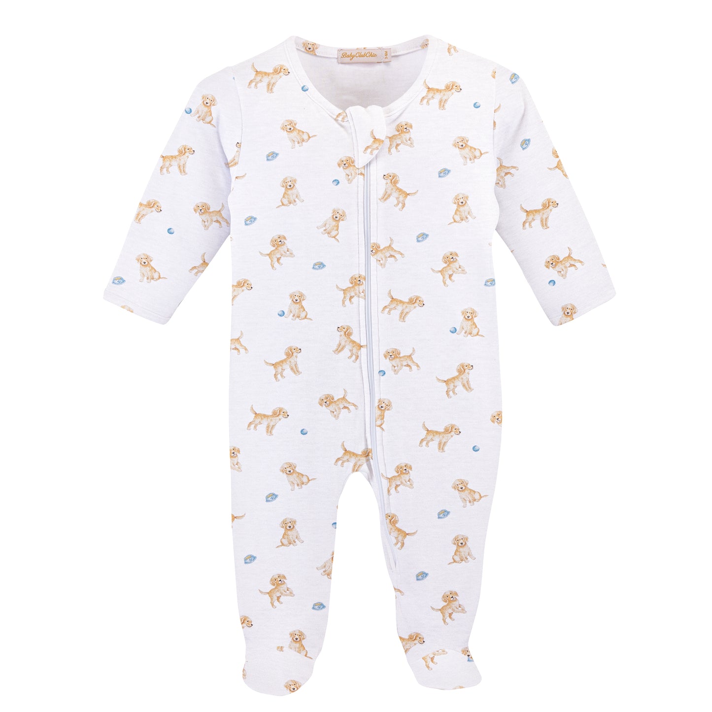Tiny Puppies Printed Zipped Footie