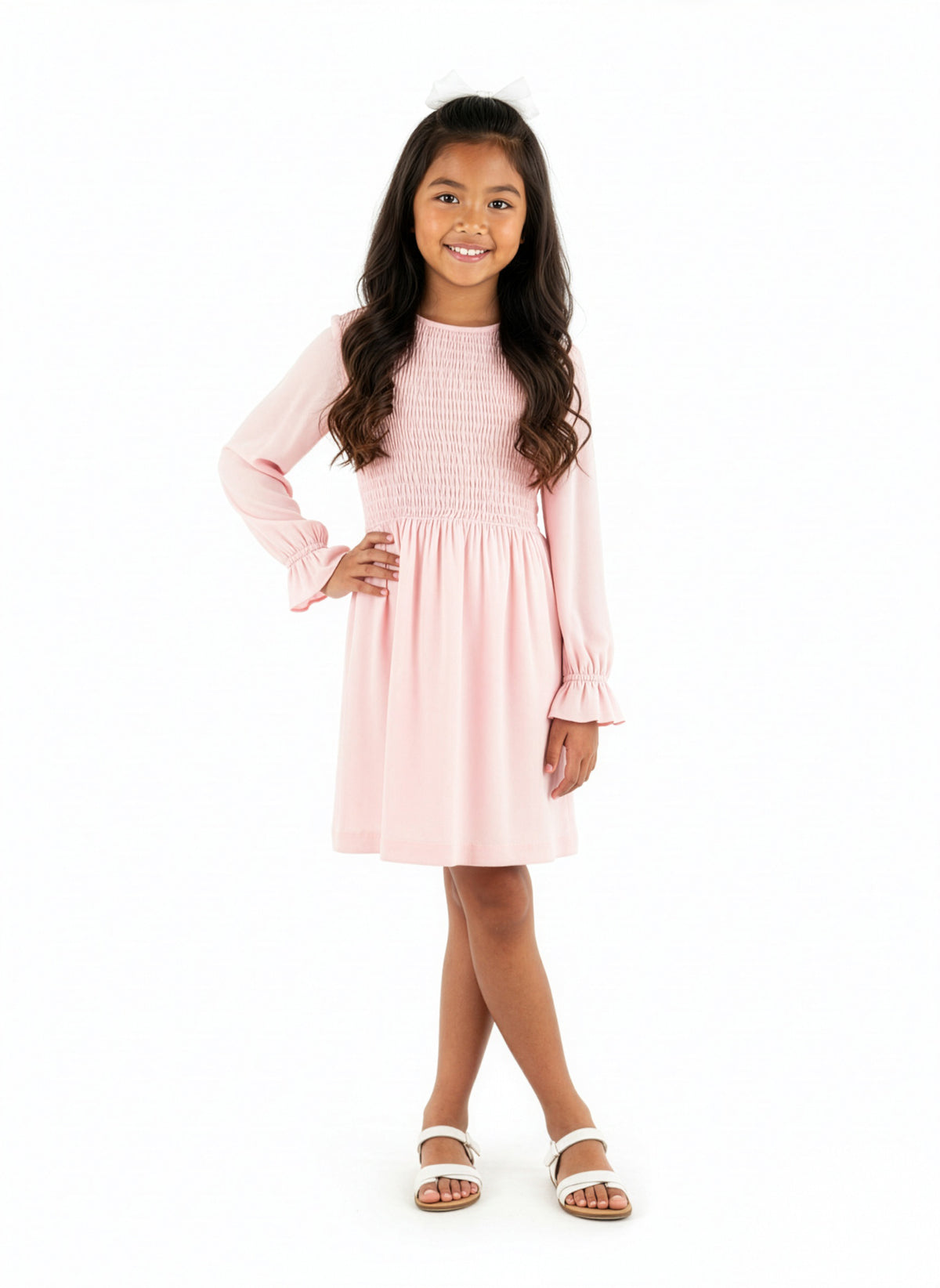 The Carla Shirred Dress - Pink