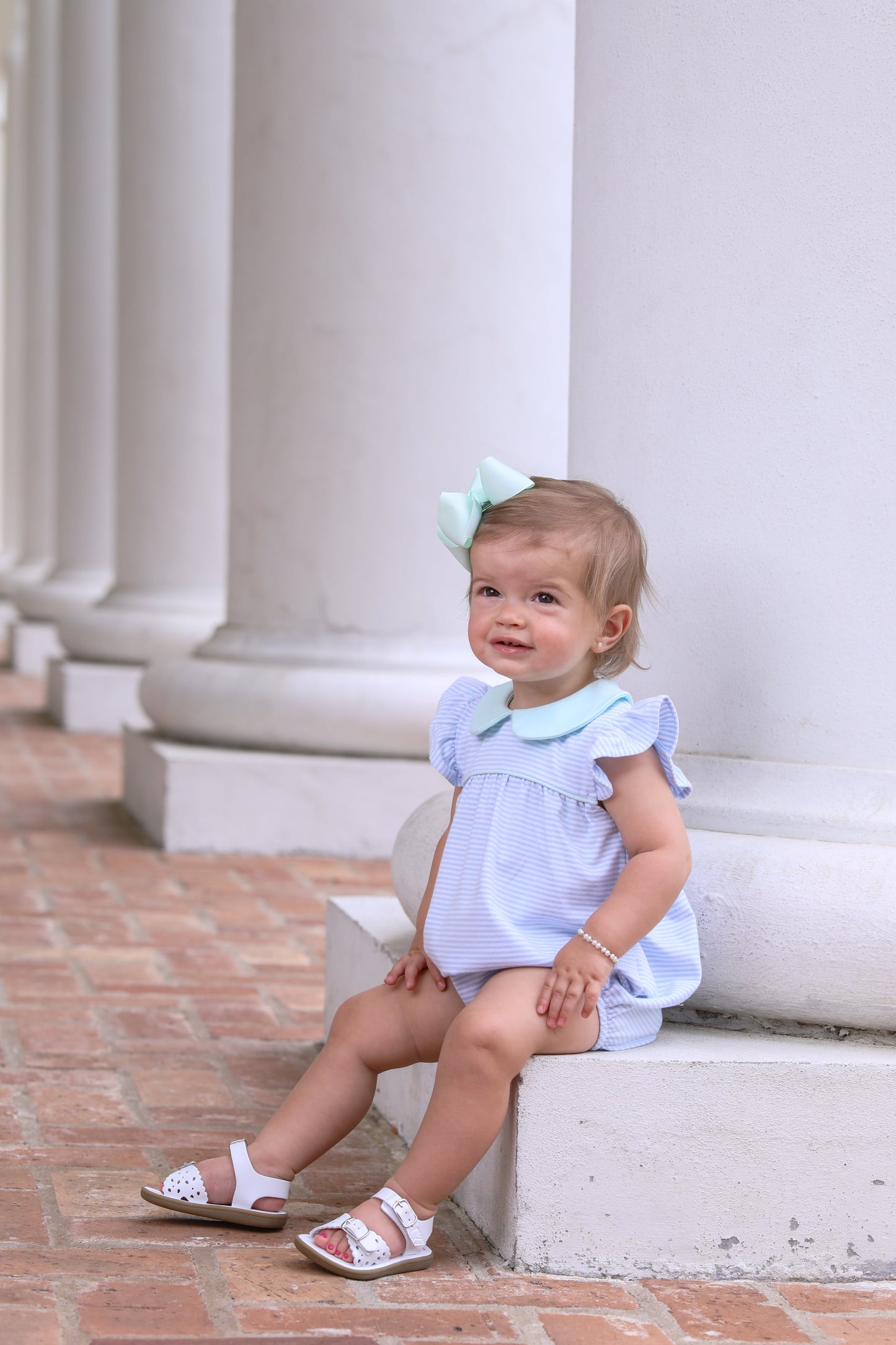 Genevieve Bubble- Light Blue Stripe/Light Mint