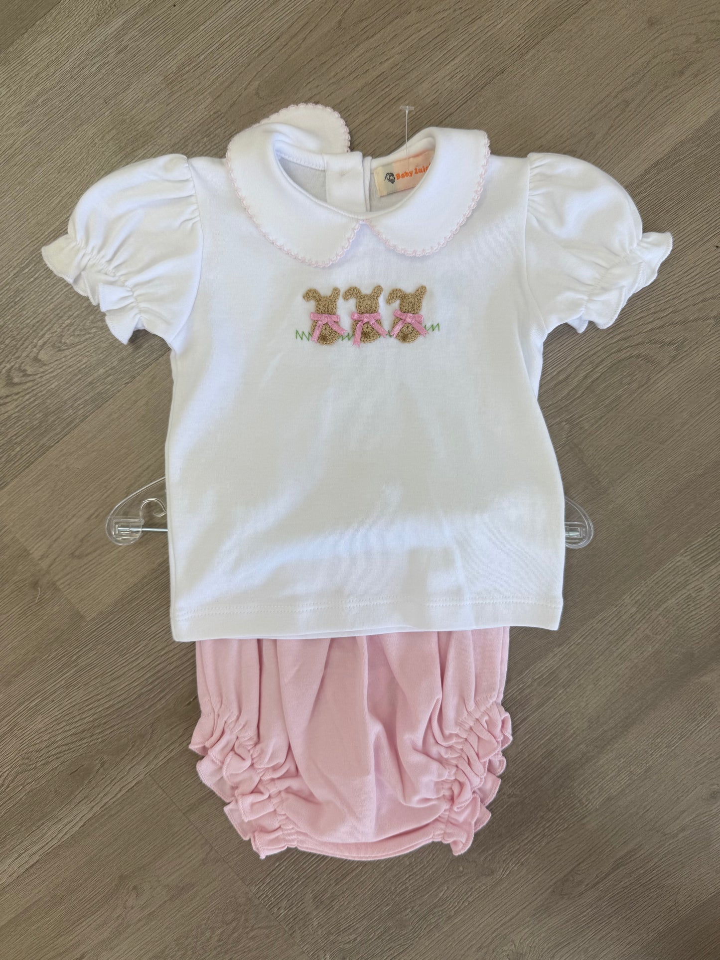 Pink Bunny Crochet Diaper Set