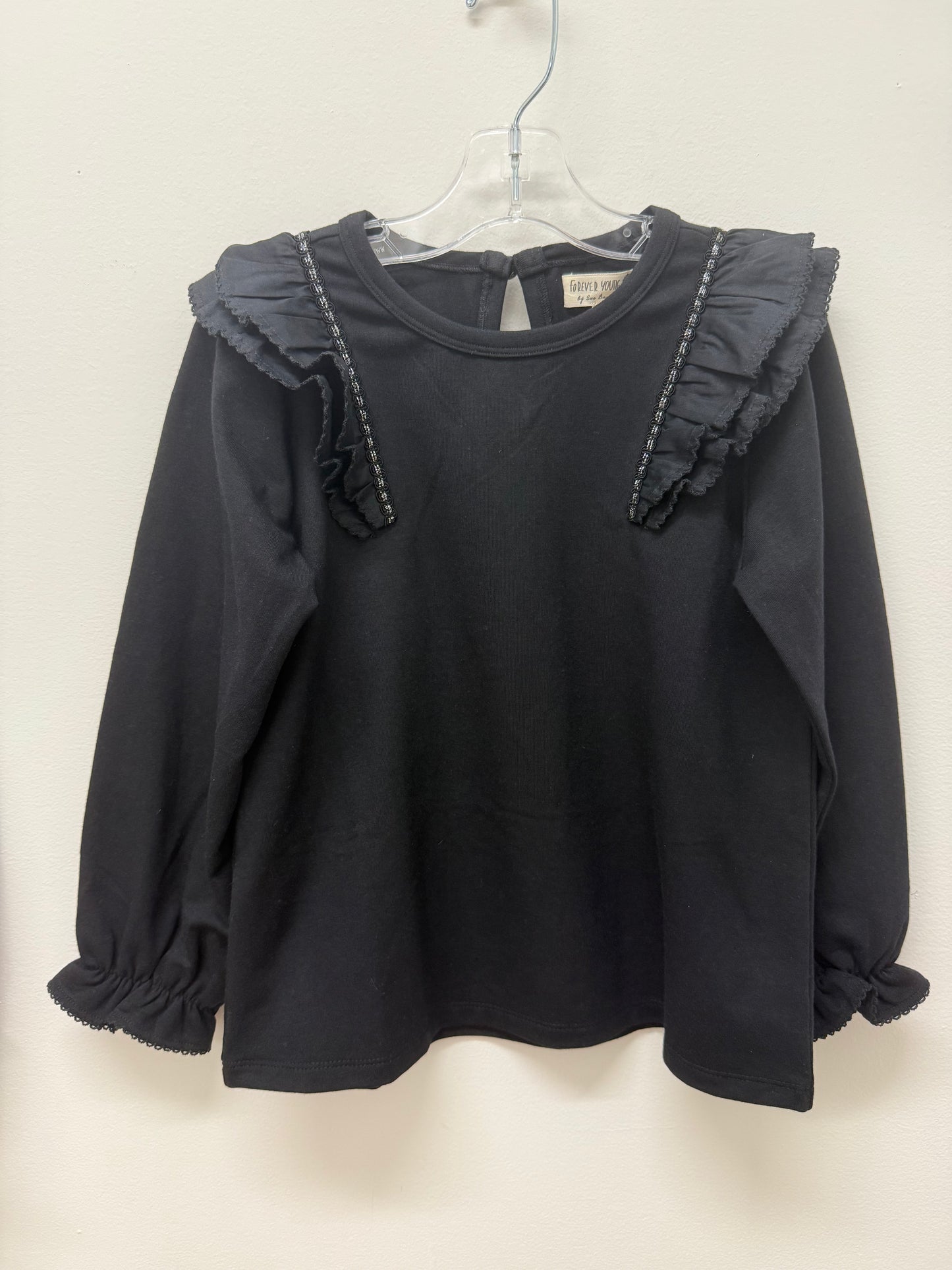 Black Ruffle Top