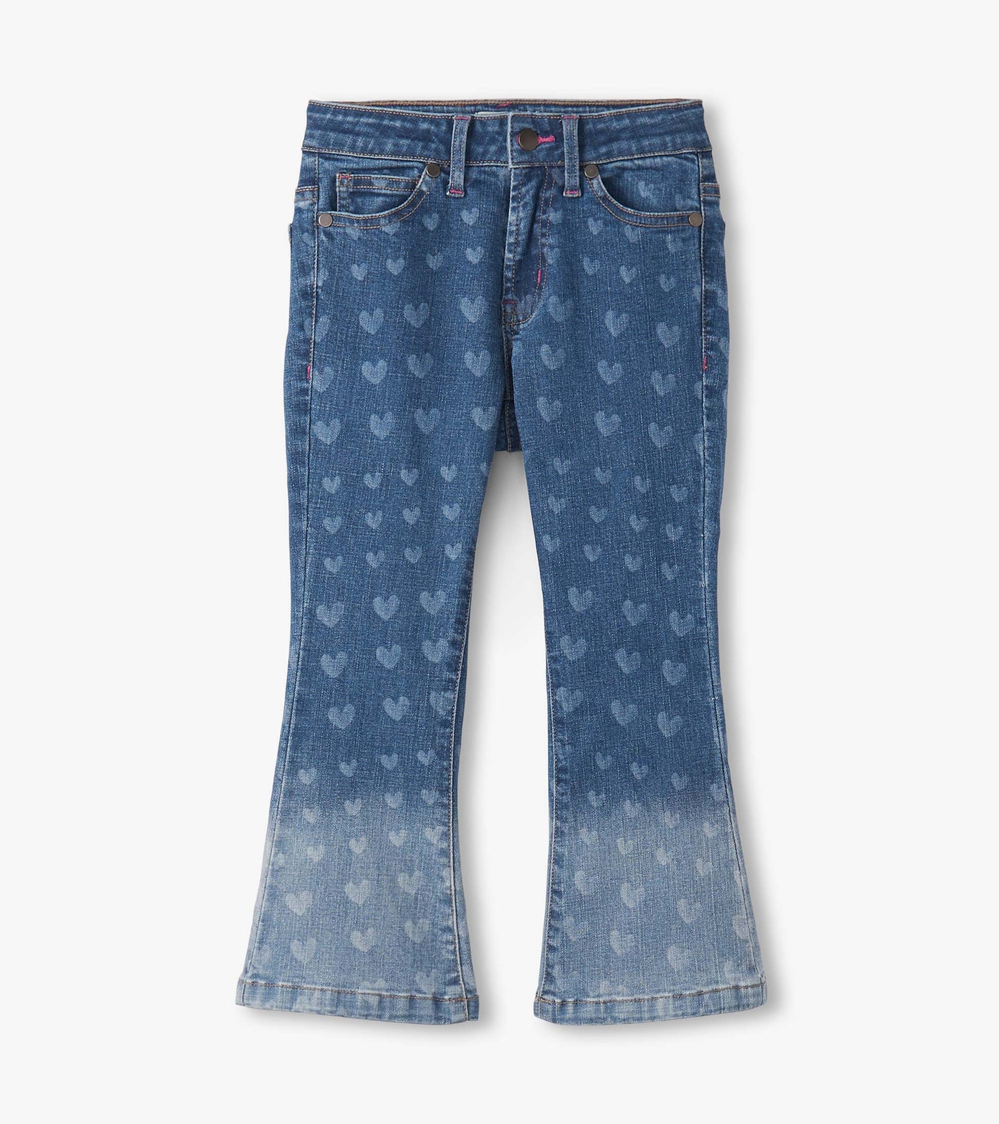Hearts Flared Leg Denim Pants