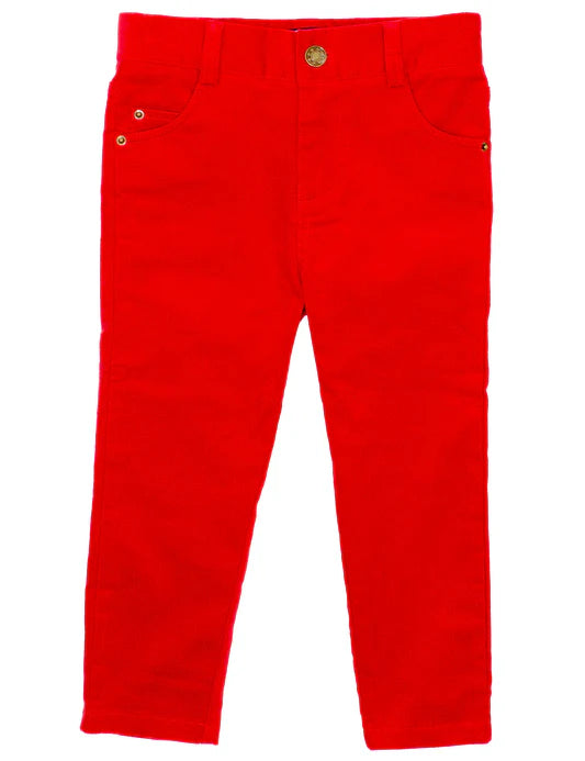 Pinwale Cord Pants - True Red