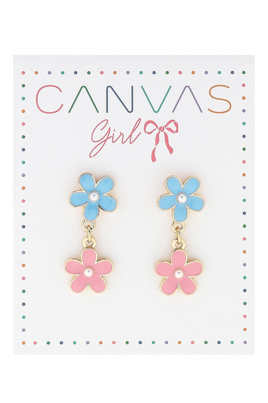 Hazel Flower Power Enamel Children's Earrings