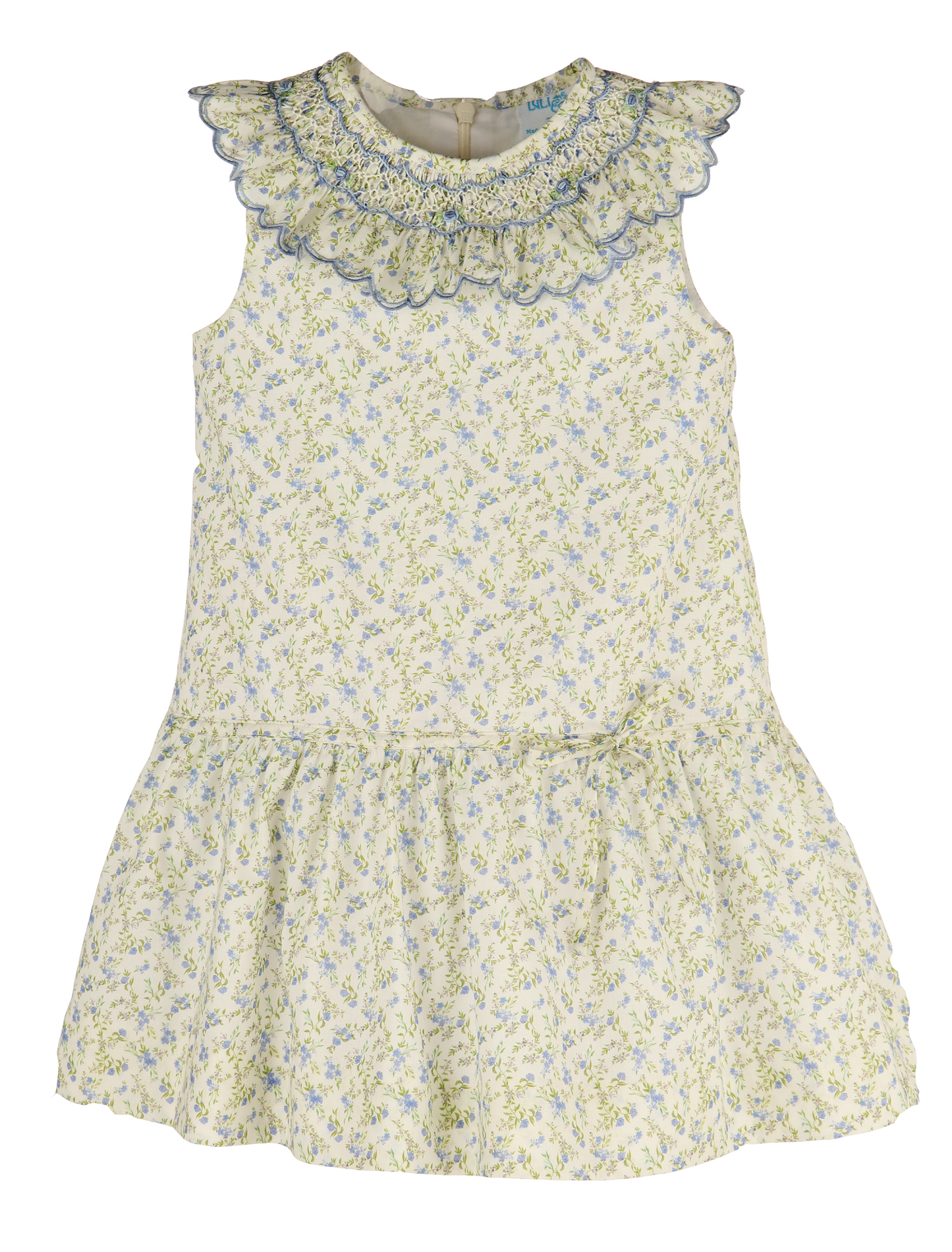 Lavender Smock Drop Waist Dress, Blue
