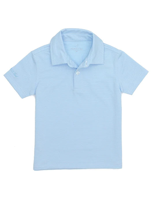 Gulfport Polo - Powder Blue Stripe