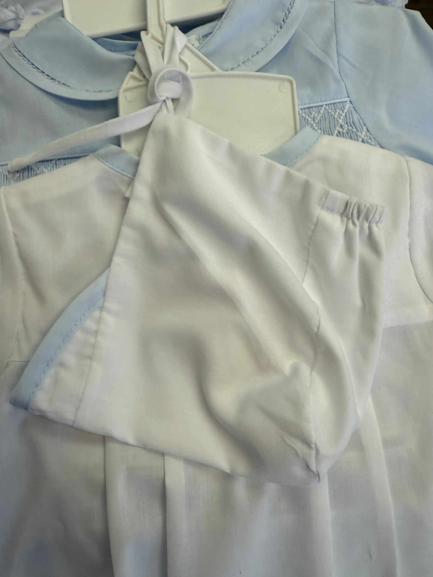 White Train Converter Gown with Hat