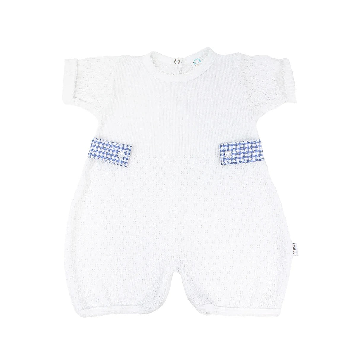Gingham Tabbed Bubble - Cerulean