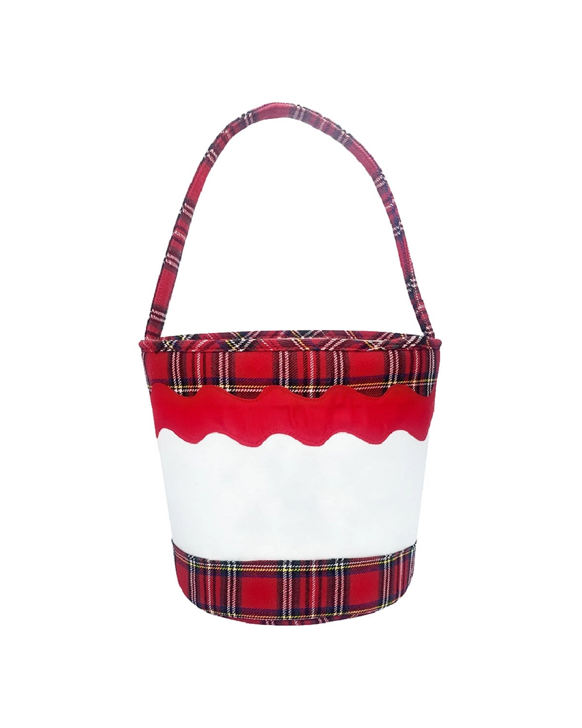 Toy Tote/Gifting Bucket in Red Plaid