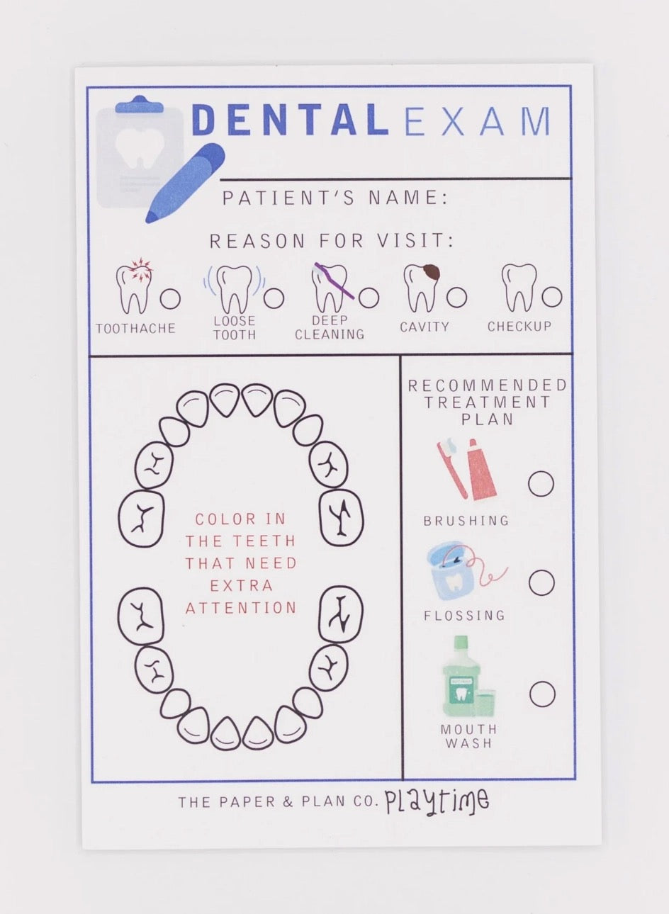 Dental Exam Playtime Pad