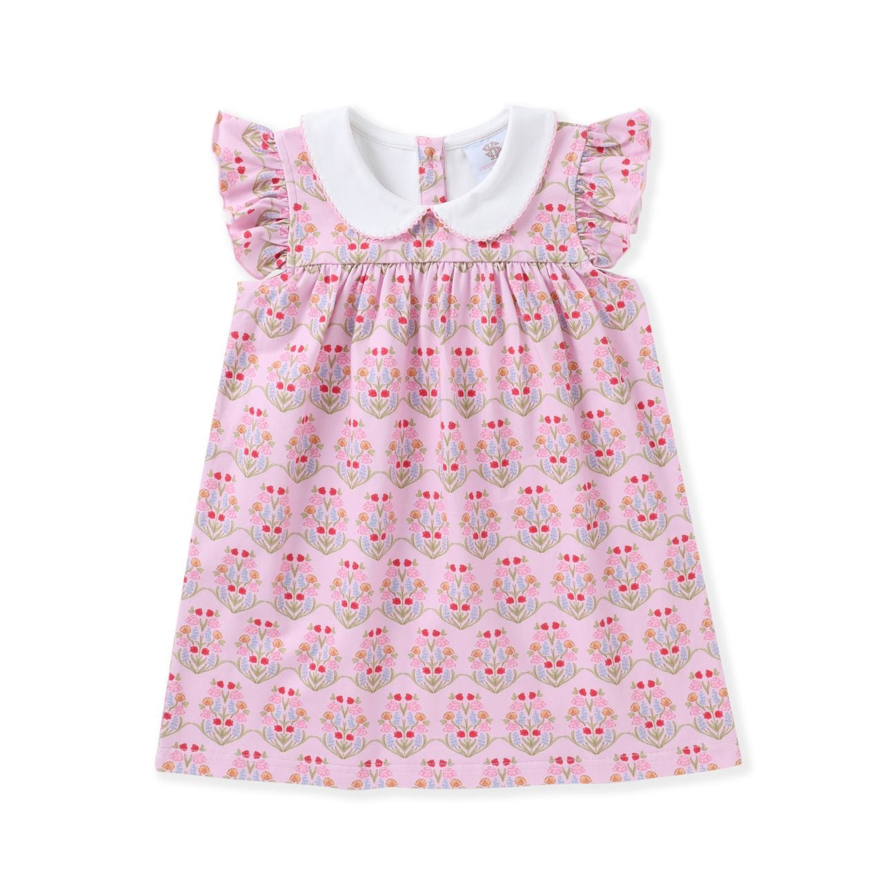 Block Floral Flutter Dress