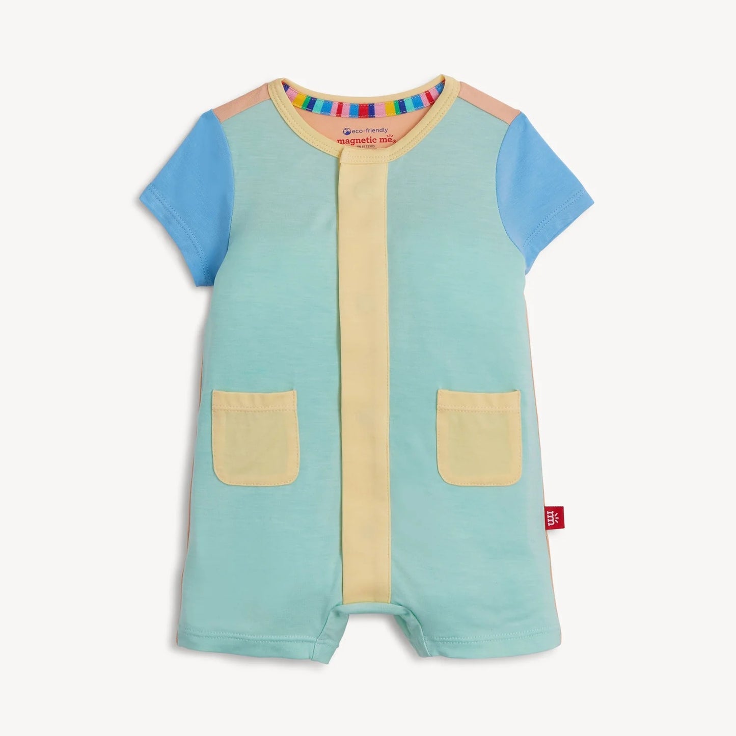 Modal Magnetic Romper - Colorblock Shell Aloe