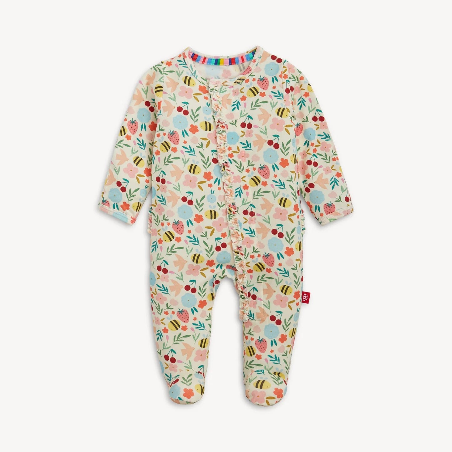 Honey Blossom Modal Magnetic Ruffle Footie