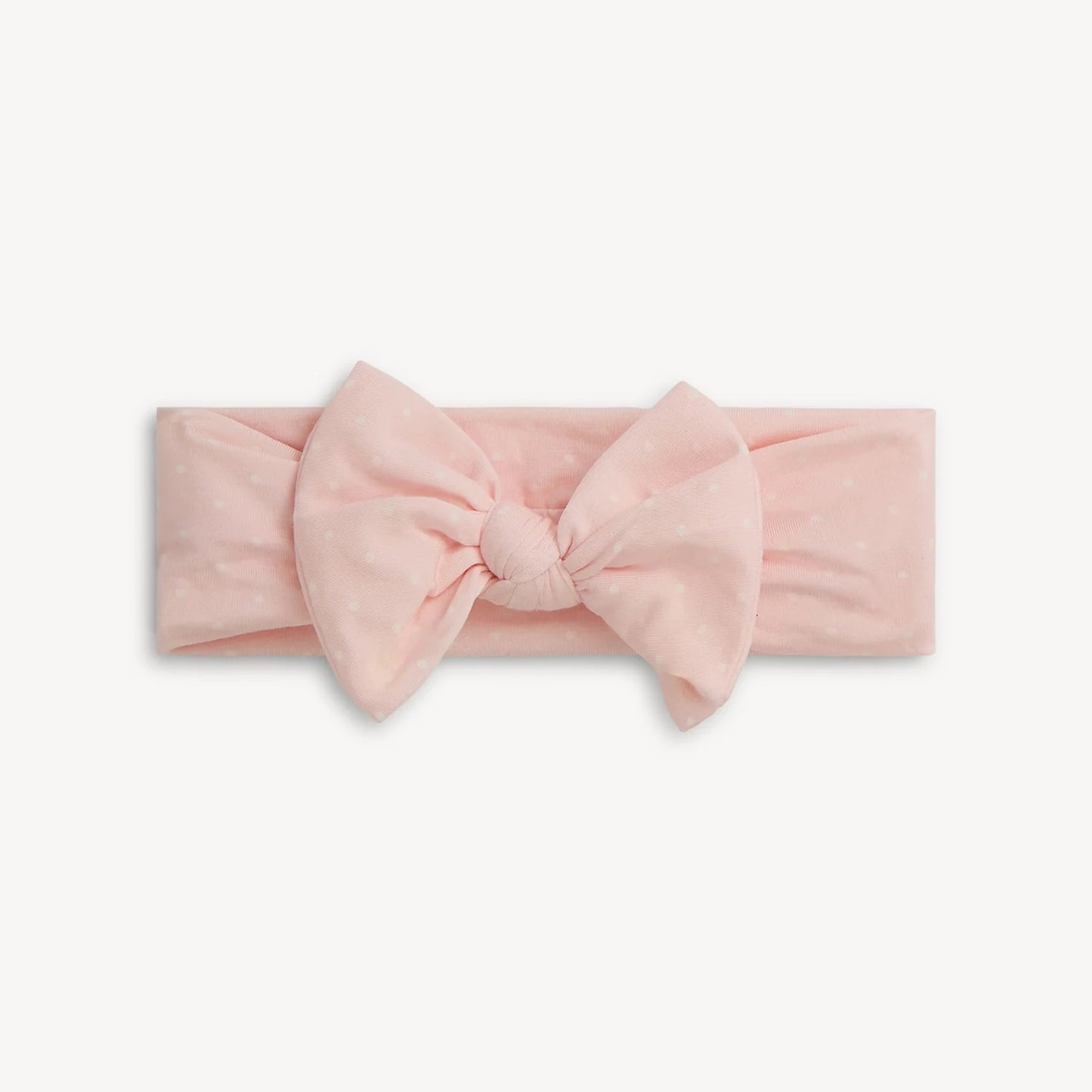 Modal Bow Headband - Pink Pin Dot