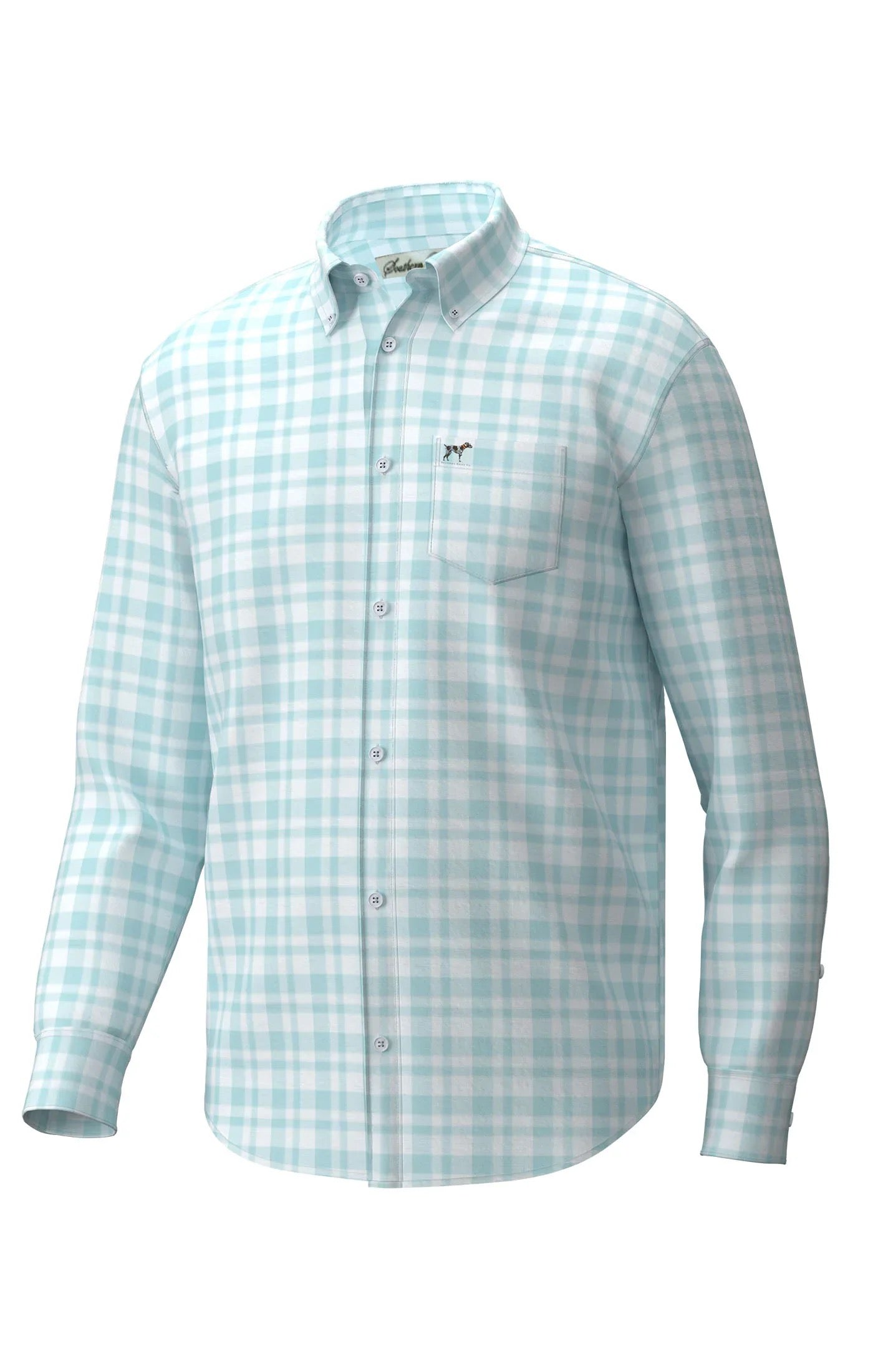 Bermuda Plaid Button Down Shirt - Pool Water