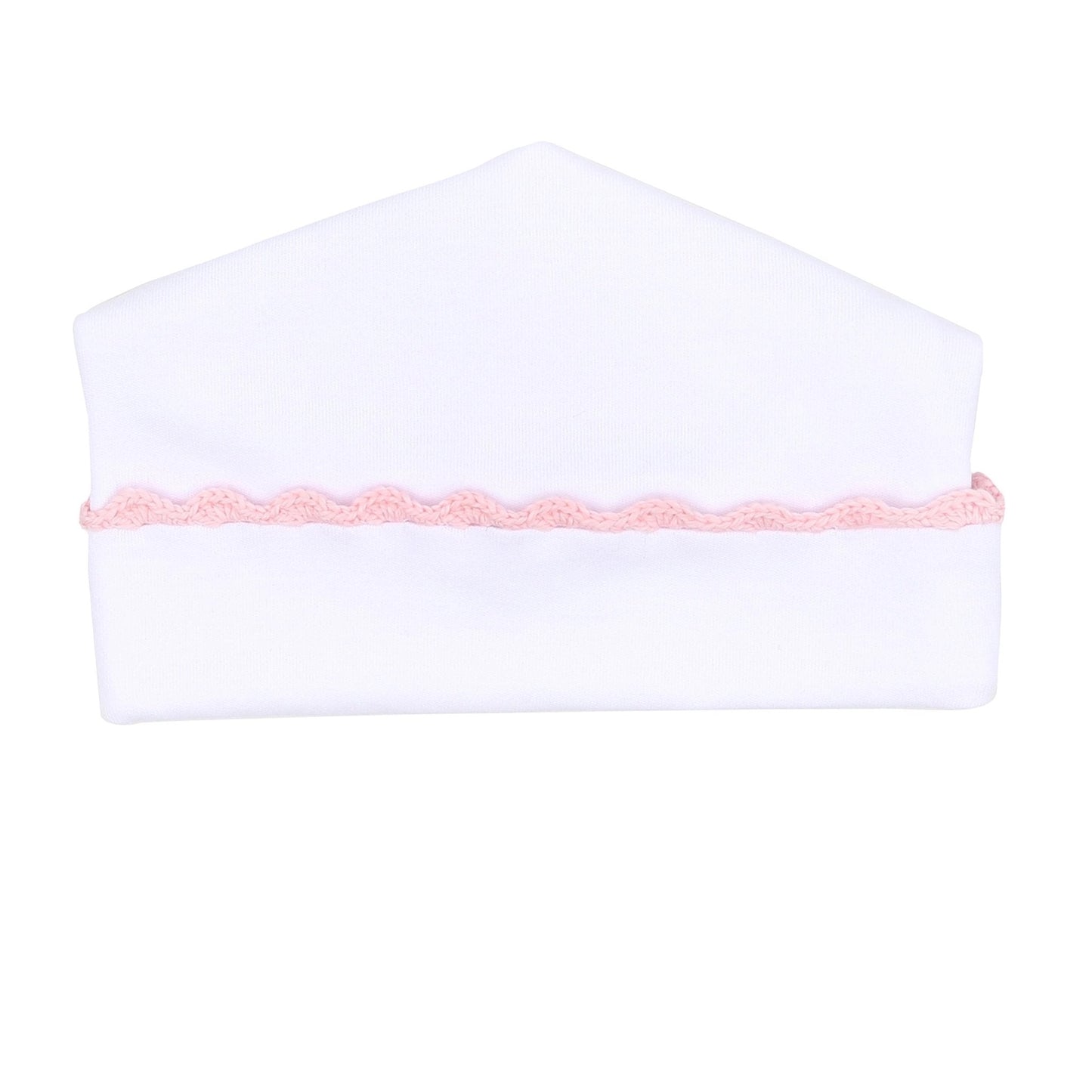 Baby Joy Pink Crochet Trim Hat