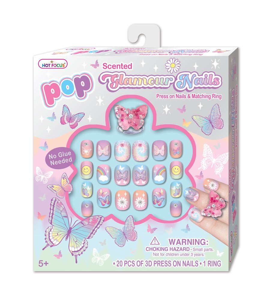 Pop Glamour Nails, Tie Dye Butterfly