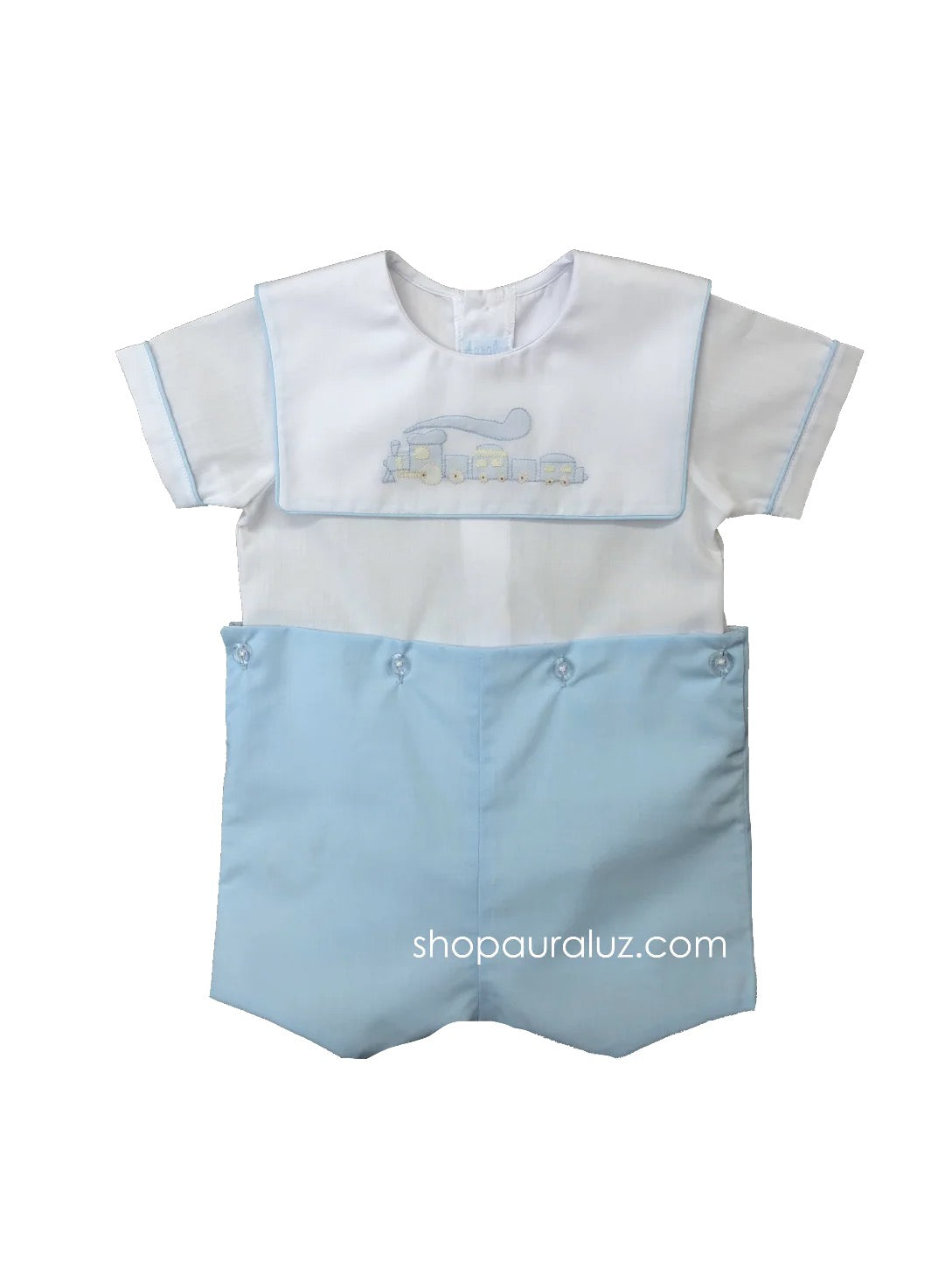 Blue Train Button On Set