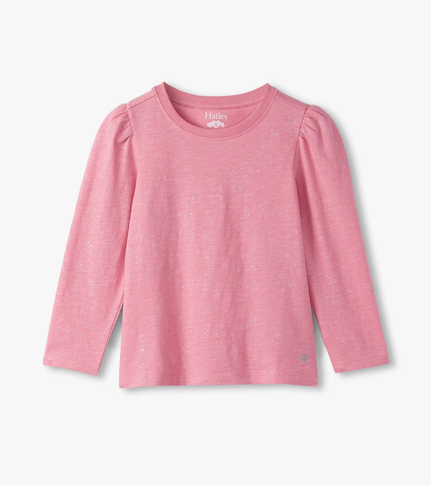 Sea Pink Sparkle Puff Sleeve Tee