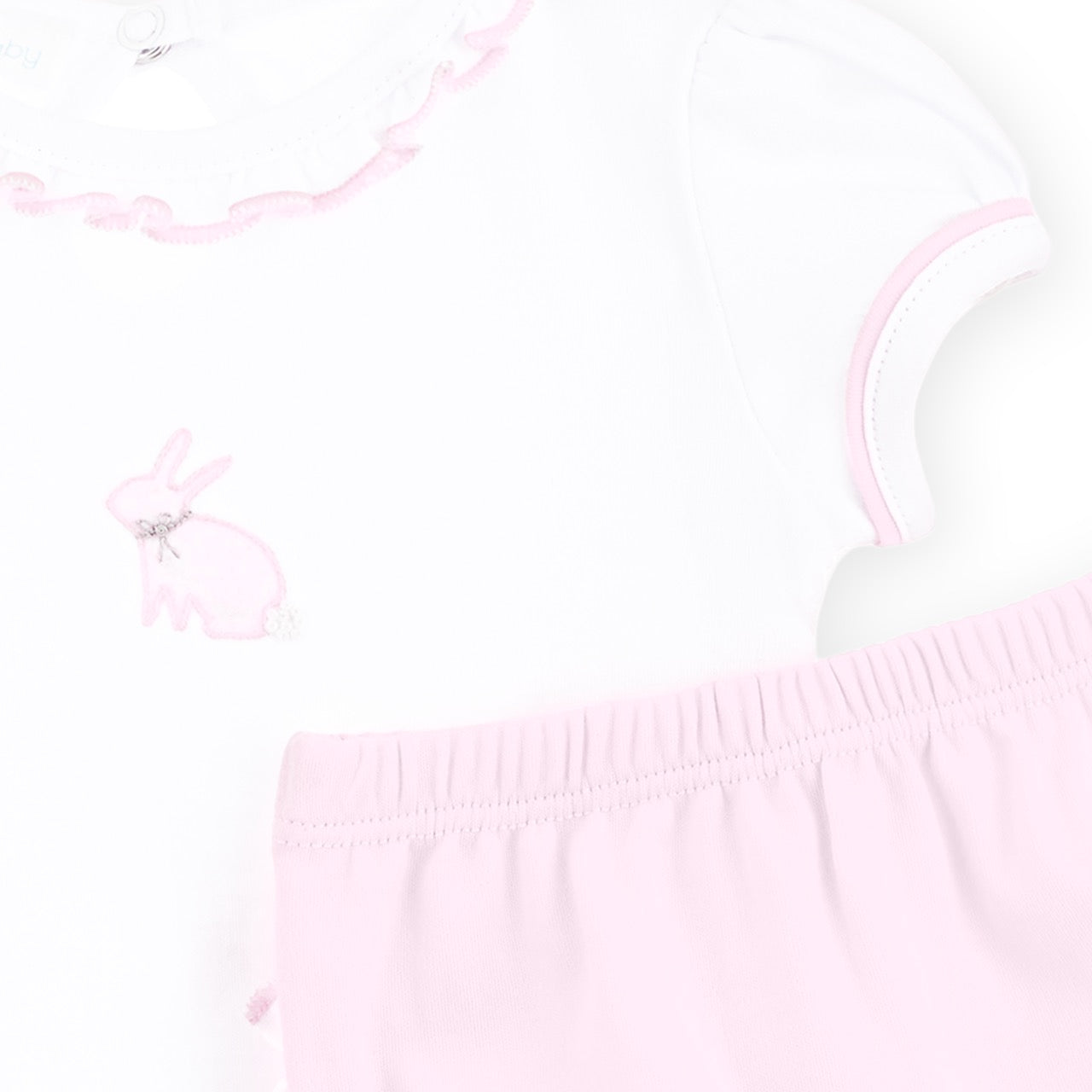 Leaping Bunnies Ruffle Diaper Cover Set - Pink