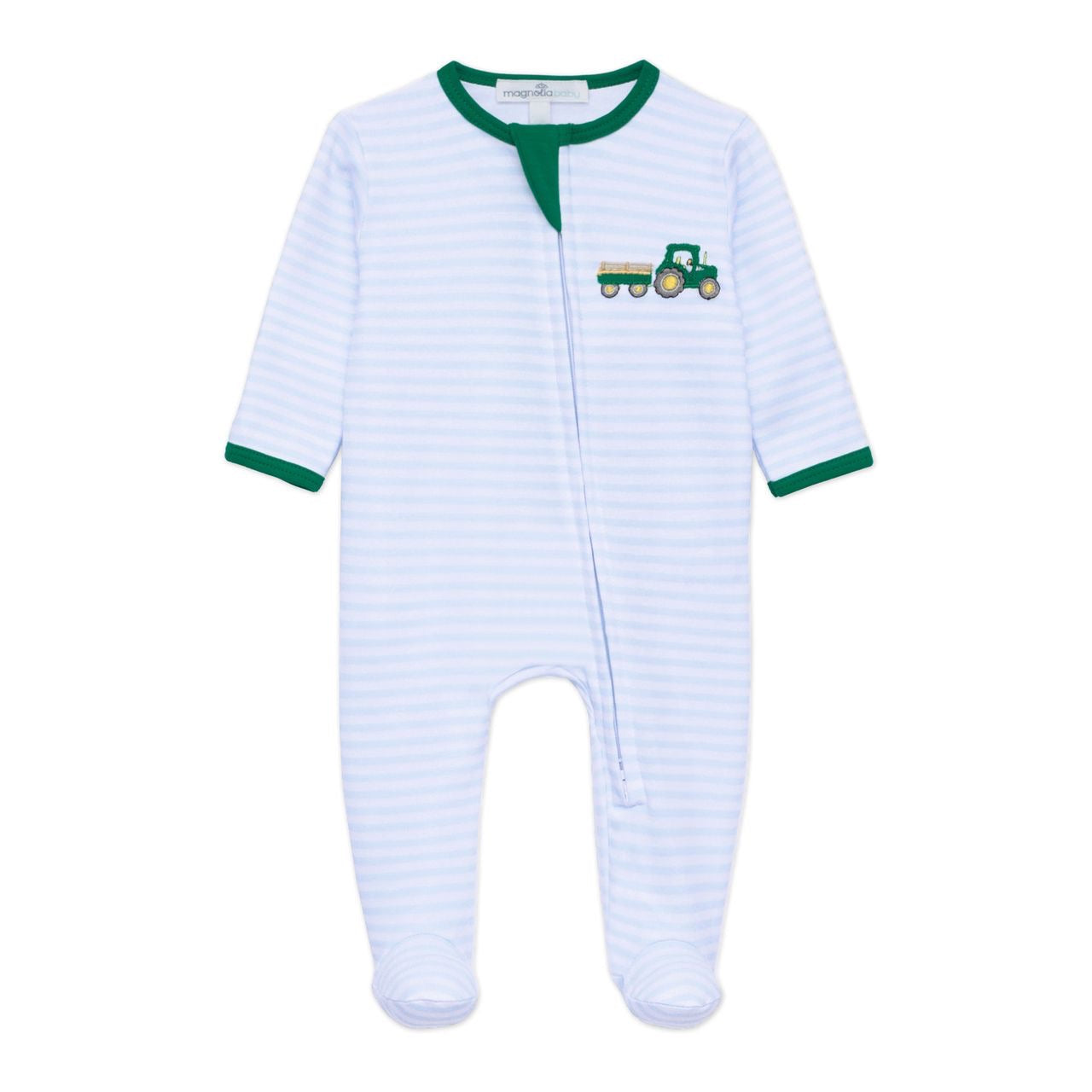Little Farmer Applique Zip Footie