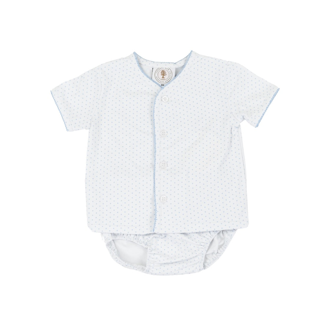 Classic Blue Dot Diaper Set