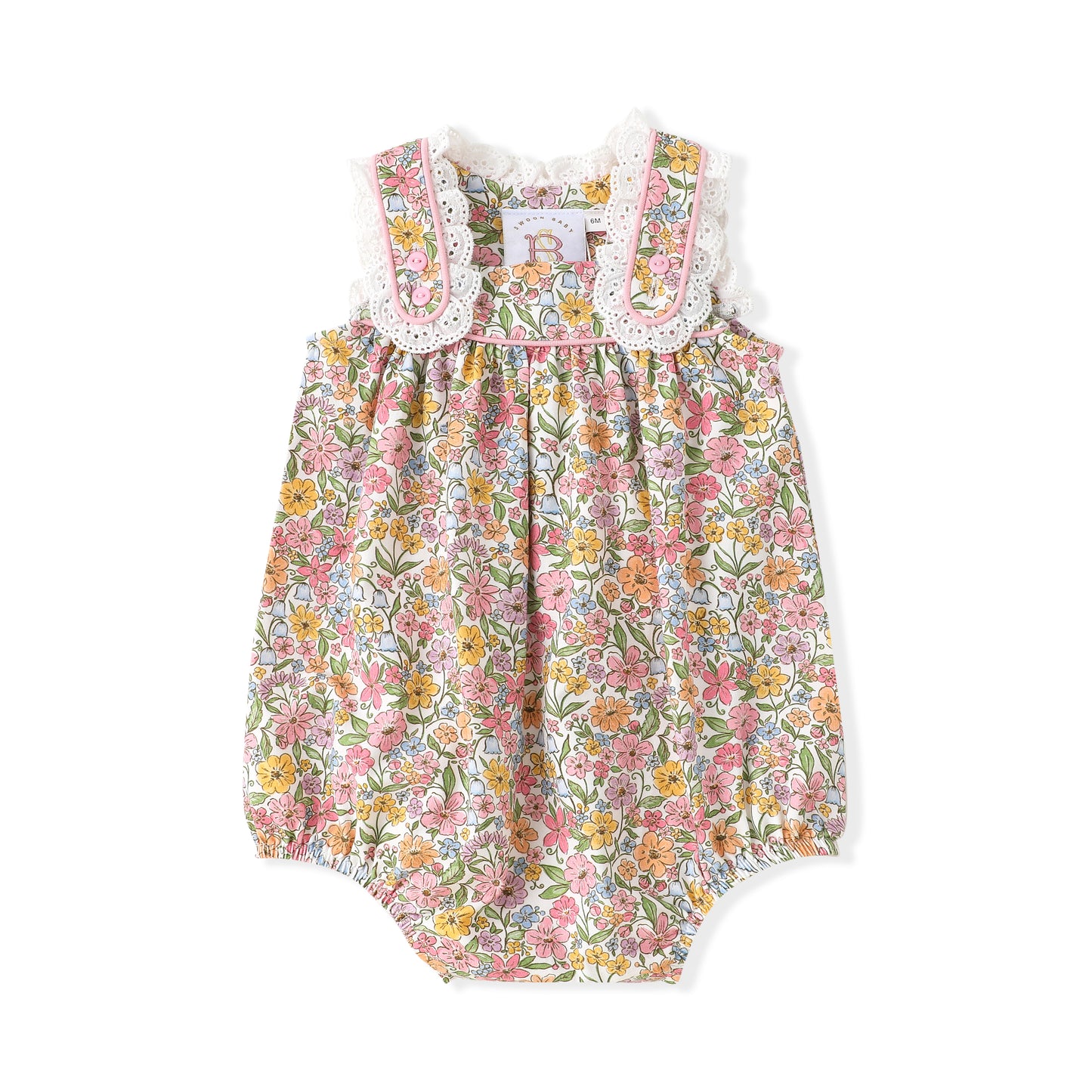 Watercolor Bloom Eyelet Trim Bubble