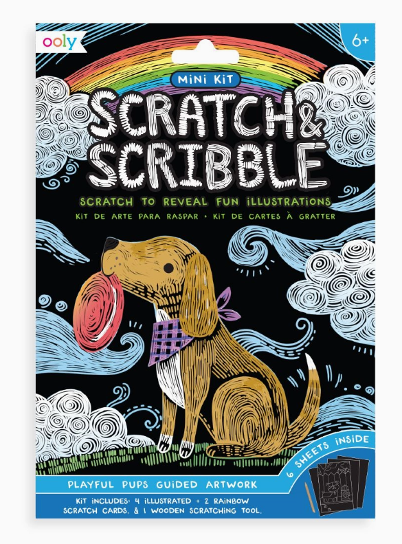 Mini Scratch & Scribble Art Kit: Playful Pups