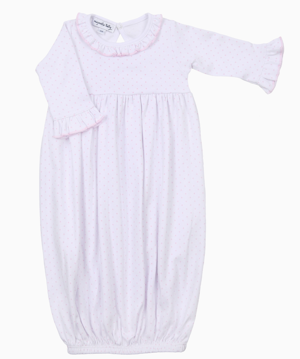 Mini Dots Ruffle Gown - Pink