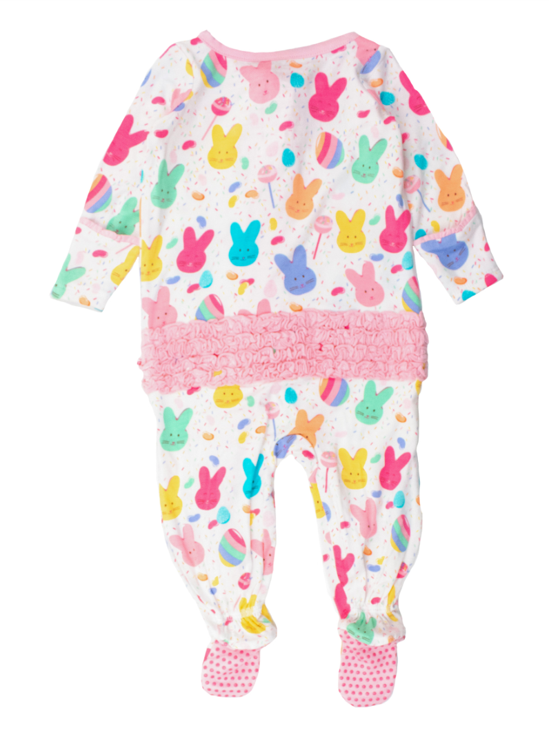 Ruffle One Piece Footie Pajamas - Sugar Rush