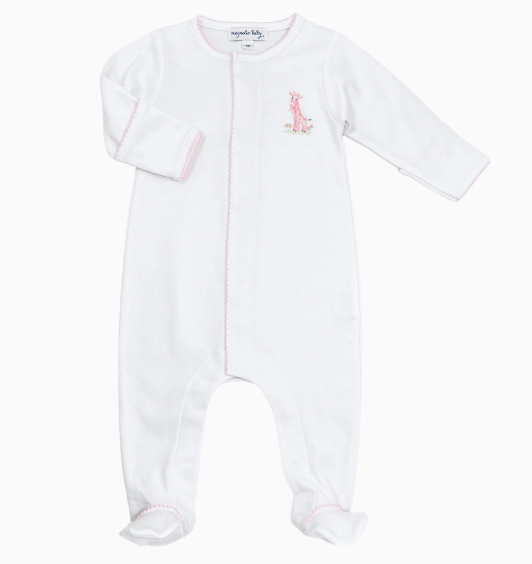 Vintage Giraffe Footie - Pink
