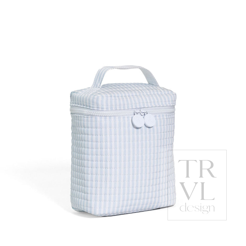 Quilted Go Go Lunch Insulated Bag - Pimlico Stripe Blue