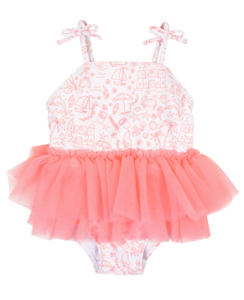 Tulle Skirted One Piece - By The Seaside