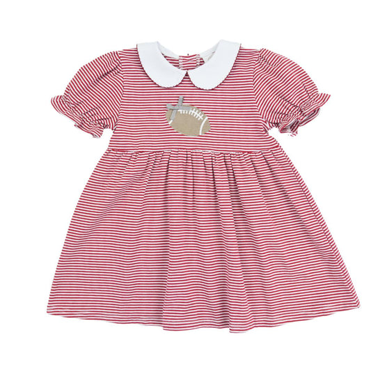 Dark Red Stripe Tailgate Dress