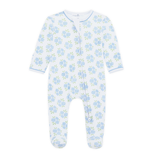 Dreamy Hydrangeas Print Zip Footie